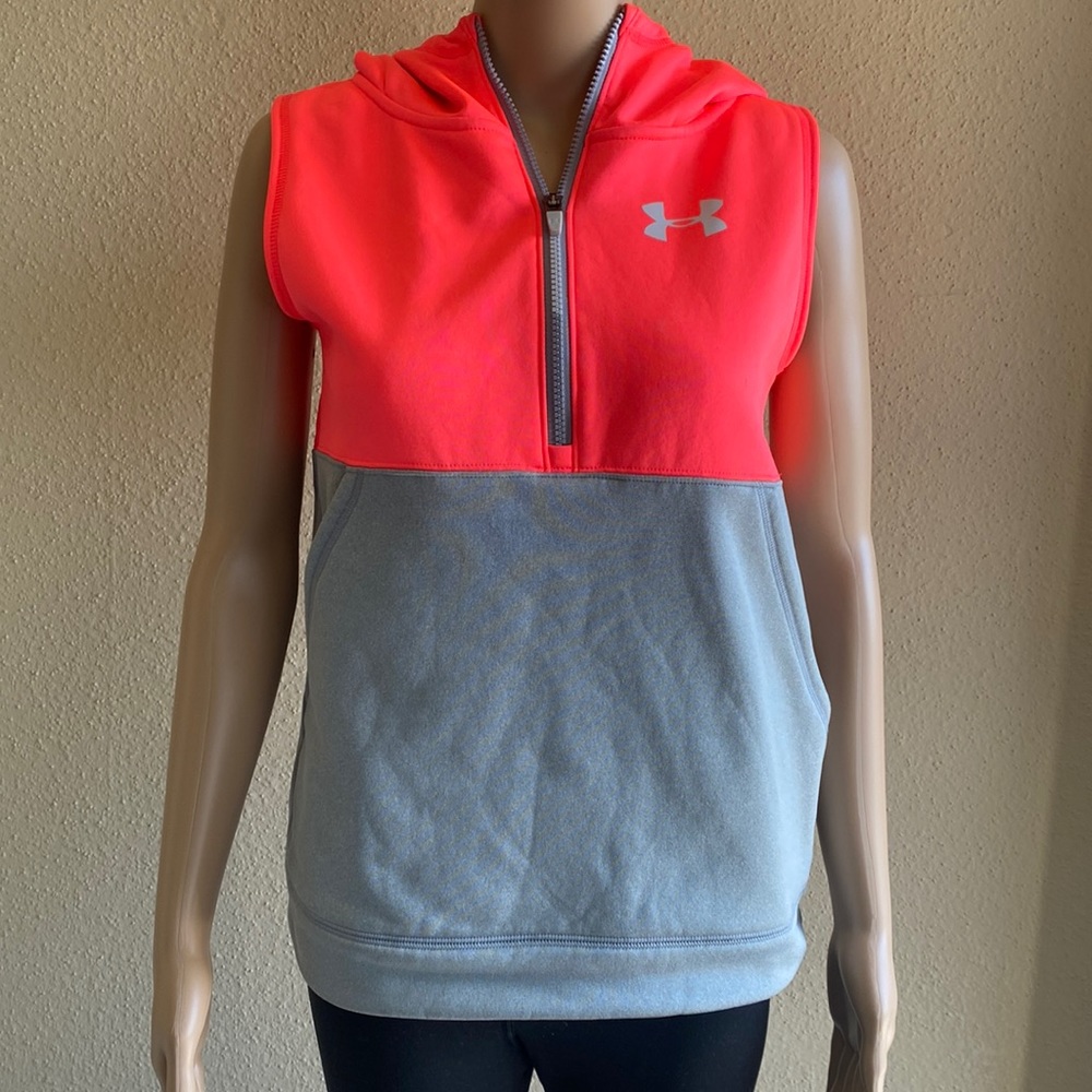 Under Armour, Ejercicio Women Vests, Orange and Silver Color, Size YLG/JG/G.